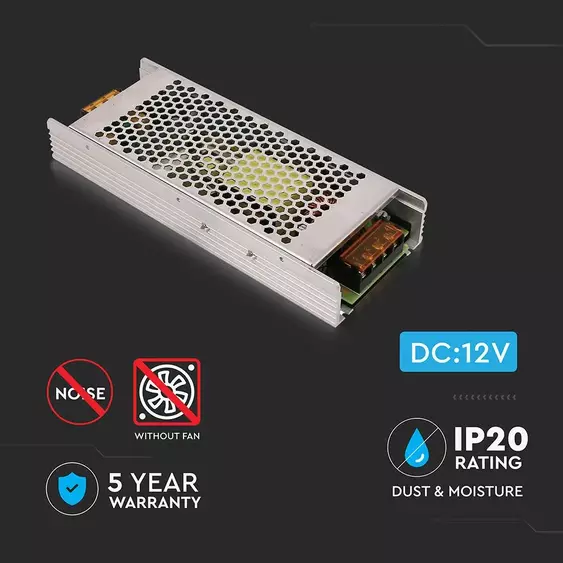 V-TAC fémházas LED tápegység 12V 360W 30A - SKU 3274