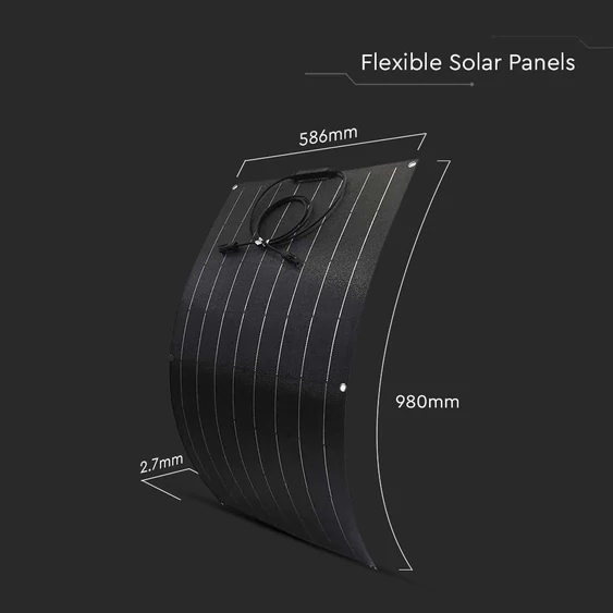 V-TAC flexibilis napelem áramfejlesztőkhöz, 100W - SKU 11568