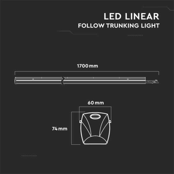 V-TAC függeszthető lineáris LED lámpa 150cm 50W 90° természetes fehér (almodul) - SKU 1363