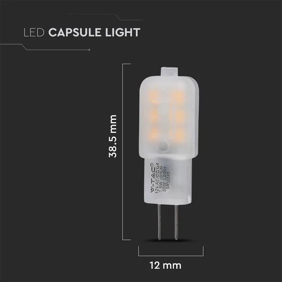 V-TAC G4 LED égő 12V 1,5W hideg fehér - SKU 242