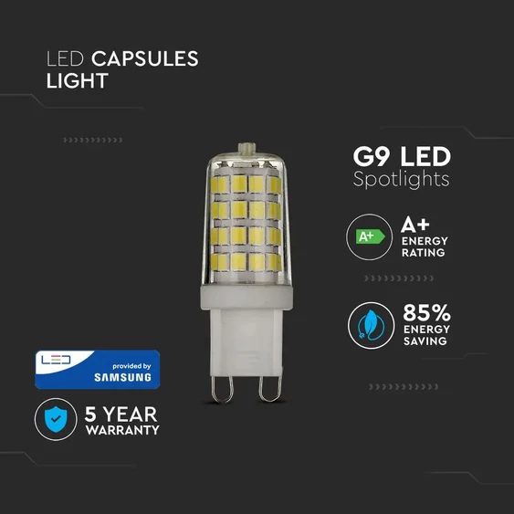 V-TAC G9 LED égő 230V 3W meleg fehér - SKU 246
