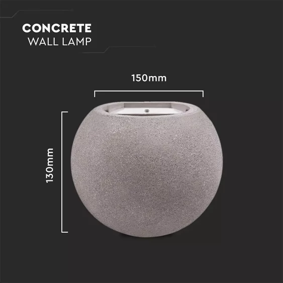 V-TAC G9 LED falon kívüli lámpatest, világosszürke beton - SKU 8691