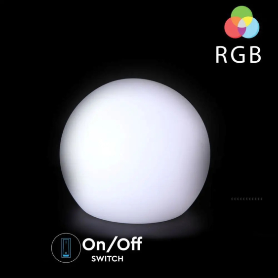 V-TAC gömb alakú RGB színváltós akkus LED dekoráció - SKU 40201