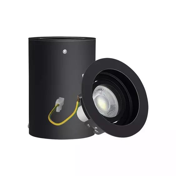 V-TAC GU10 LED falon kívüli fekete lámpatest - SKU 3628