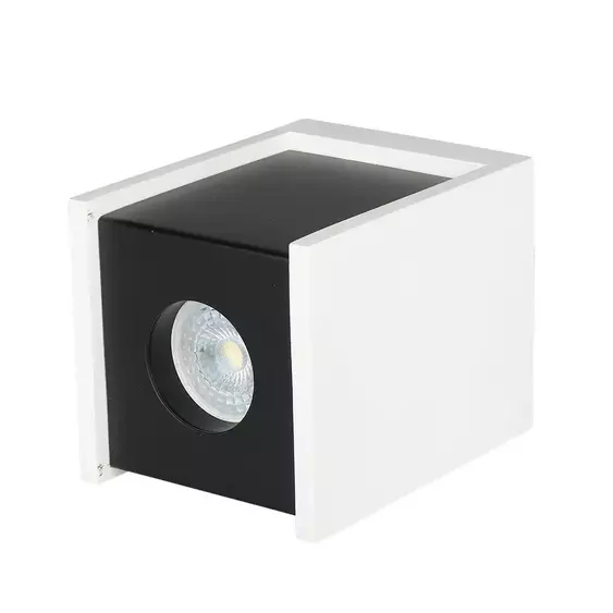 V-TAC GU10 LED falon kívüli lámpatest, fehér+fekete - SKU 3140