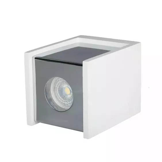 V-TAC GU10 LED falon kívüli lámpatest, fehér+króm - SKU 3116
