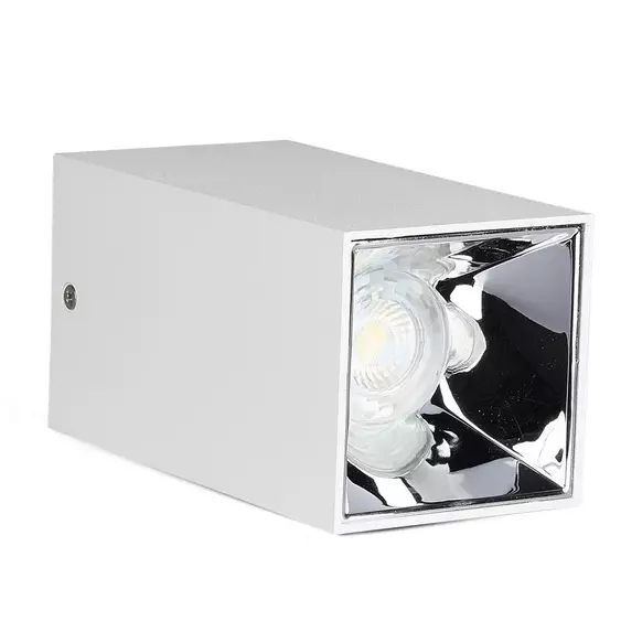 V-TAC GU10 LED falon kívüli lámpatest, fehér+króm - SKU 8585