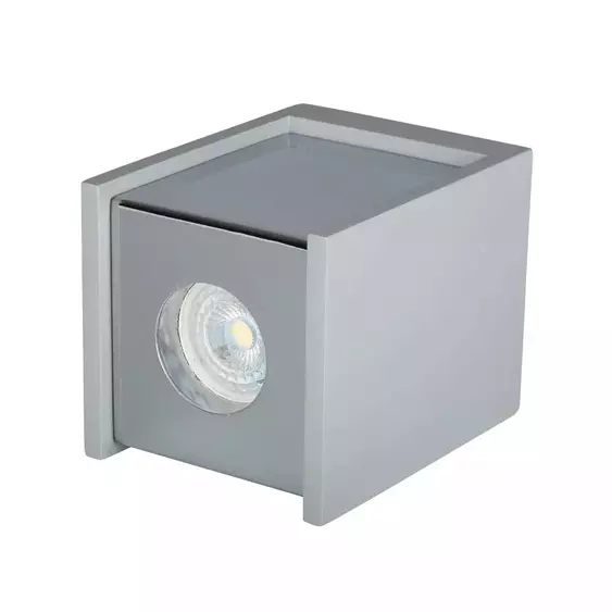 V-TAC GU10 LED falon kívüli lámpatest, szürke+króm - SKU 3142