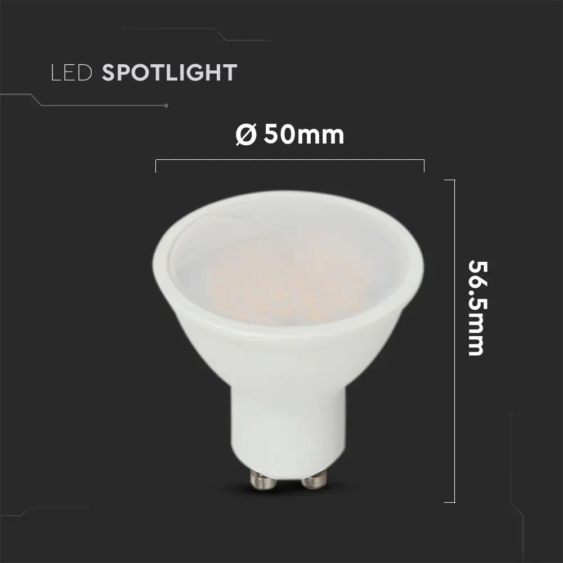 V-TAC GU10 LED spot égő 10W hideg fehér 100° - SKU 21880