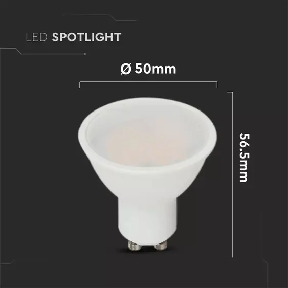 V-TAC GU10 LED spot égő 10W meleg fehér 100° - SKU 21878