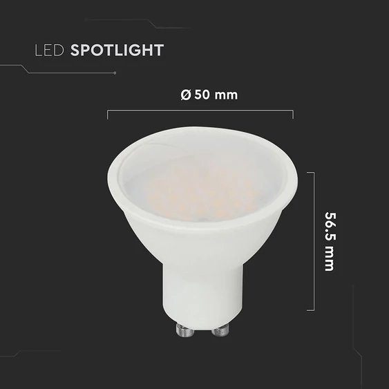 V-TAC GU10 LED spot égő 10W természetes fehér 100° - SKU 218791