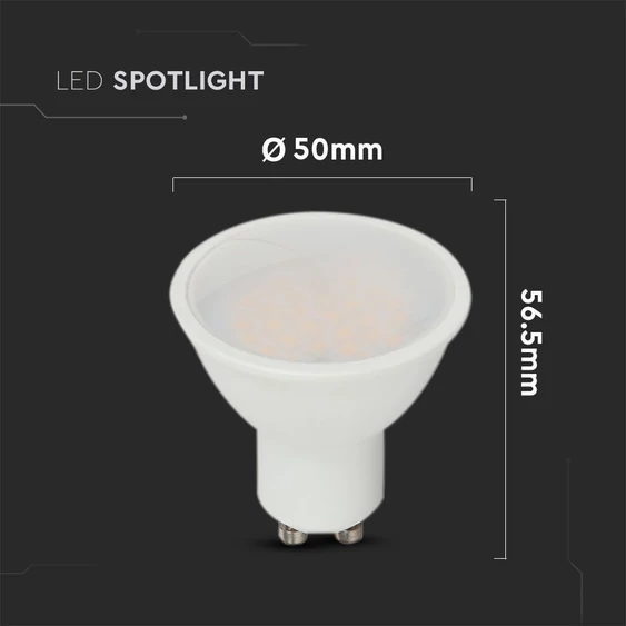 V-TAC GU10 LED spot égő 2.9W hideg fehér 100° - SKU 2989