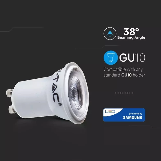 V-TAC GU10 LED spot égő 2W hideg fehér 38° - SKU 871