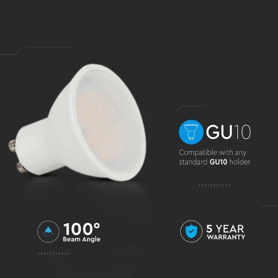 V-TAC GU10 LED spot égő 4.5W hideg fehér 110° - SKU 21203