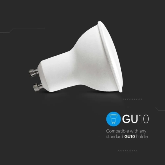 V-TAC GU10 LED spot égő 6 db/csomag 4.5W hideg fehér 110° - SKU 212741