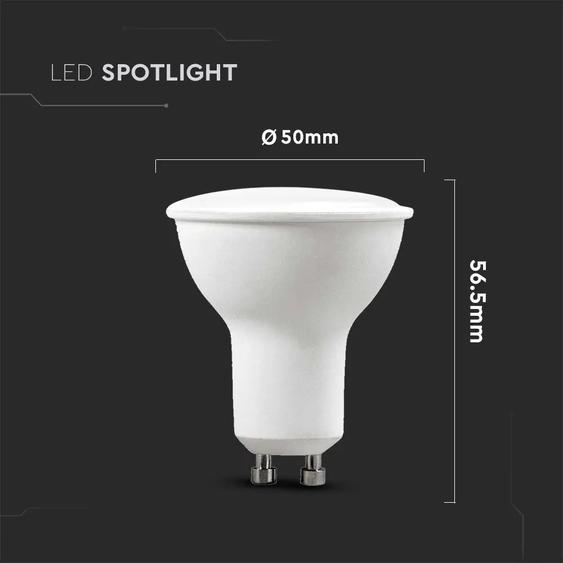 V-TAC GU10 LED spot égő 6 db/csomag 4.5W természetes fehér 110° - SKU 212740