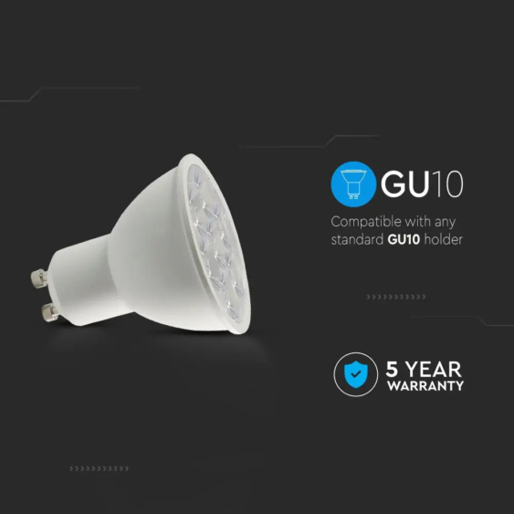 V-TAC GU10 LED spot égő 6W hideg fehér 10° - SKU 20028