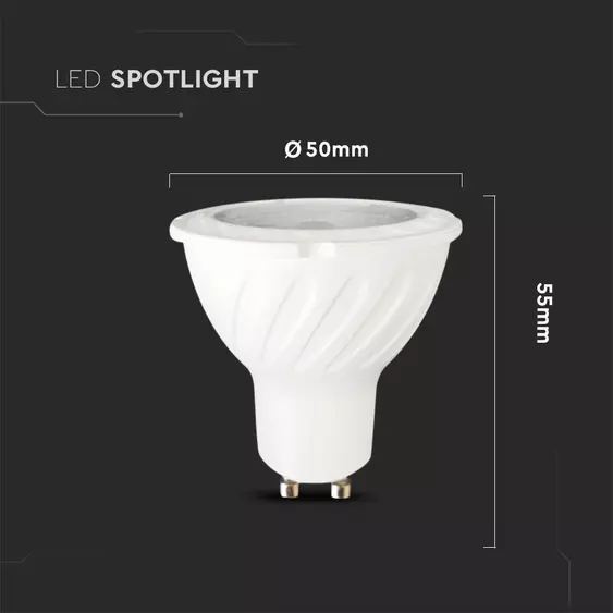 V-TAC GU10 LED spot égő 6W meleg fehér 38° - SKU 21165