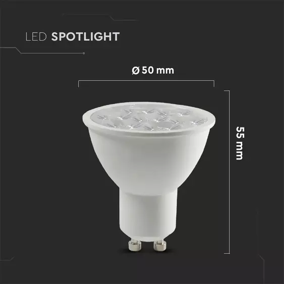 V-TAC GU10 LED spot égő 6W természetes fehér 10° - SKU 20027