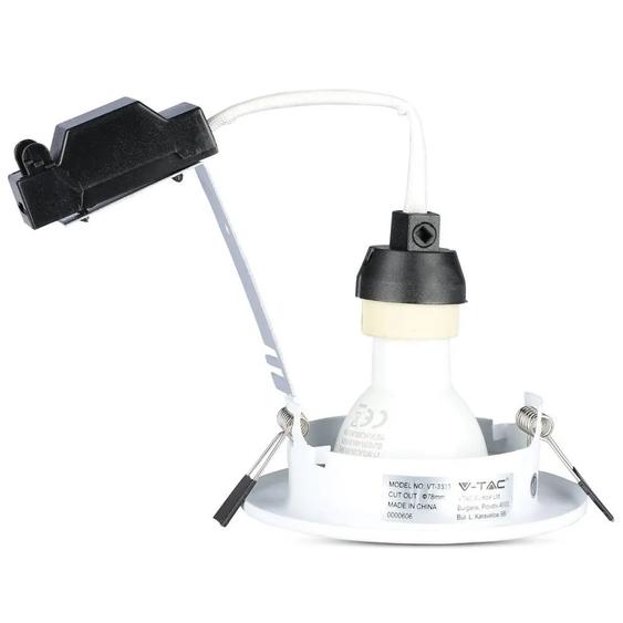 V-TAC GU10 LED spot égő fehér kerettel 3 db/csomag 5W hideg fehér 110° - SKU 8883