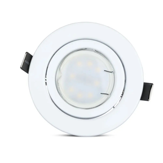 V-TAC GU10 LED spot égő fehér kerettel 3 db/csomag 5W meleg fehér 110° - SKU 8881