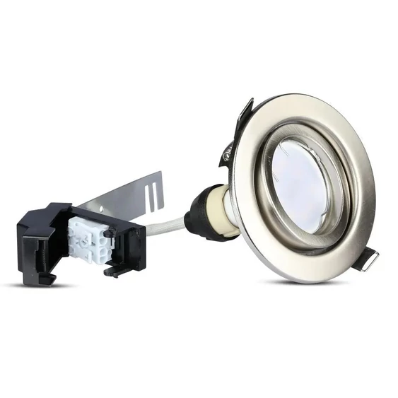 V-TAC GU10 LED spot égő szatén kerettel 3 db/csomag 5W hideg fehér 110° - SKU 8886