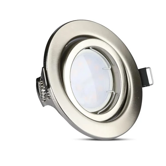 V-TAC GU10 LED spot égő szatén kerettel 3 db/csomag 5W hideg fehér 110° - SKU 8886