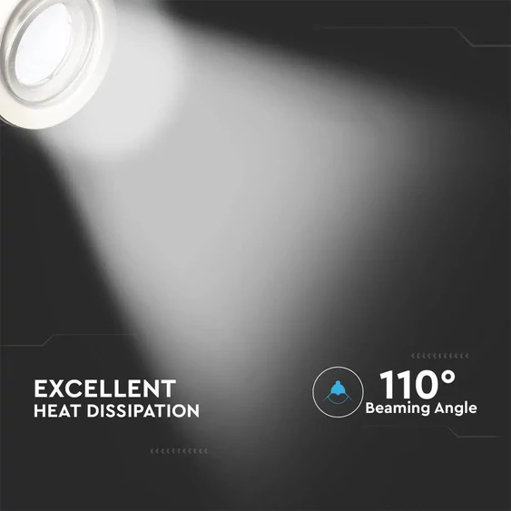 V-TAC GU10 LED spot égő szatén kerettel 3 db/csomag 5W hideg fehér 110° - SKU 8886
