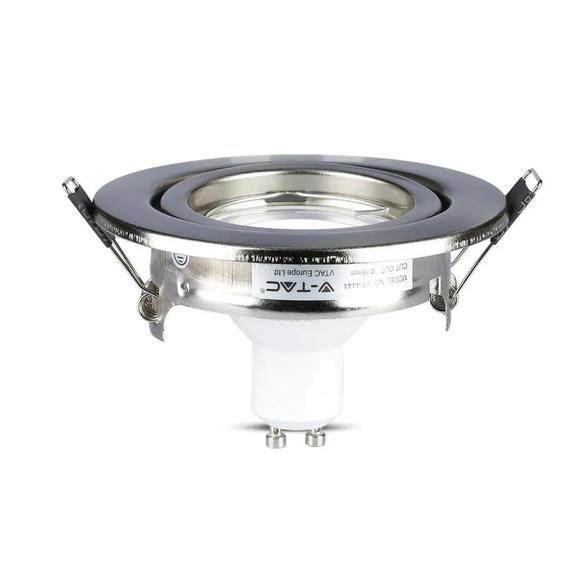 V-TAC GU10 LED spot égő szatén kerettel 3 db/csomag 5W meleg fehér 110° - SKU 8884