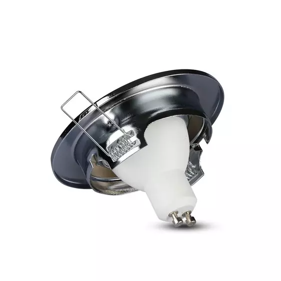 V-TAC GU10 LED spot lámpa keret, króm billenthető lámpatest - SKU 3471