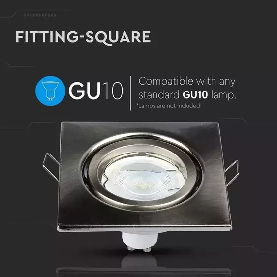 V-TAC GU10 LED spot lámpa keret, matt króm billenthető lámpatest - SKU 3473
