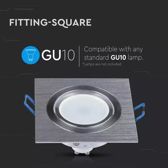V-TAC GU10 LED spotlámpa keret, alumínium szürke billenthető lámpatest - SKU 3606