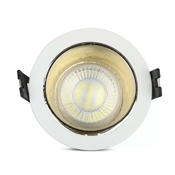 V-TAC GU10 LED spotlámpa keret, fehér+arany billenthető lámpatest - SKU 3154