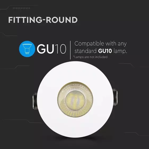 V-TAC GU10 LED spotlámpa keret, fehér+arany billenthető lámpatest - SKU 3158