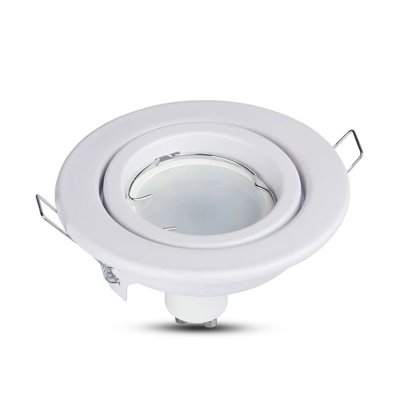 V-TAC GU10 LED spotlámpa keret, fehér billenthető lámpatest - SKU 3469