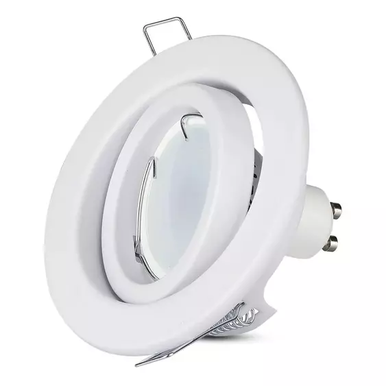 V-TAC GU10 LED spotlámpa keret, fehér billenthető lámpatest - SKU 3469