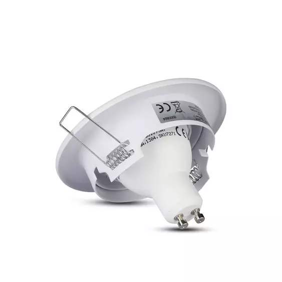 V-TAC GU10 LED spotlámpa keret, fehér billenthető lámpatest - SKU 3469