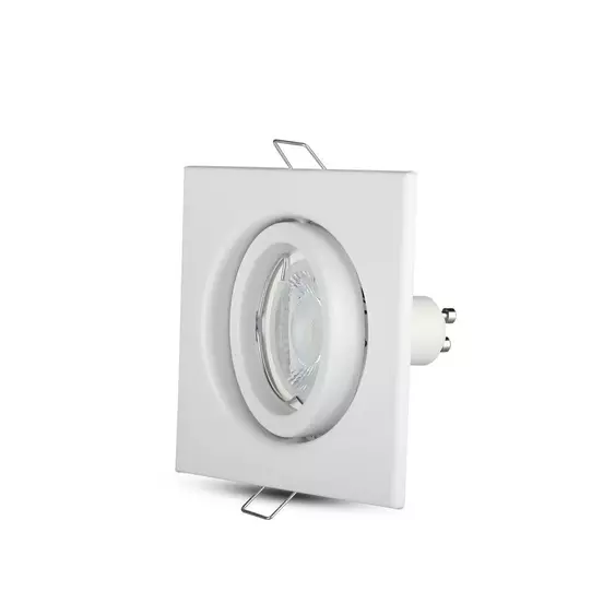 V-TAC GU10 LED spotlámpa keret, fehér billenthető lámpatest - SKU 3472