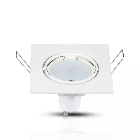 V-TAC GU10 LED spotlámpa keret, fehér billenthető lámpatest - SKU 3590