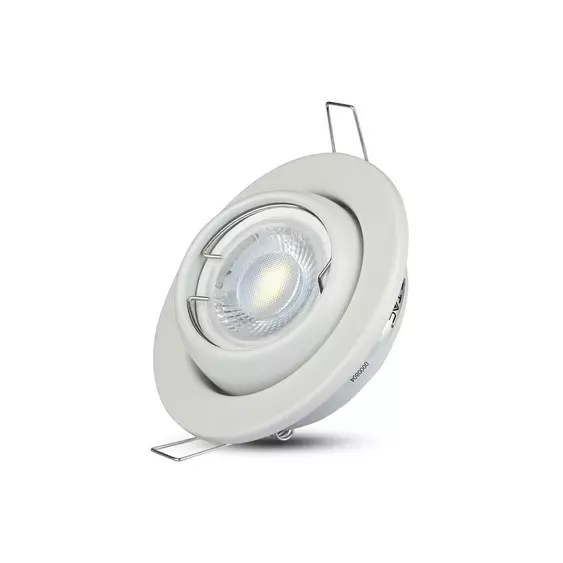 V-TAC GU10 LED spotlámpa keret, fehér billenthető lámpatest - SKU 3593