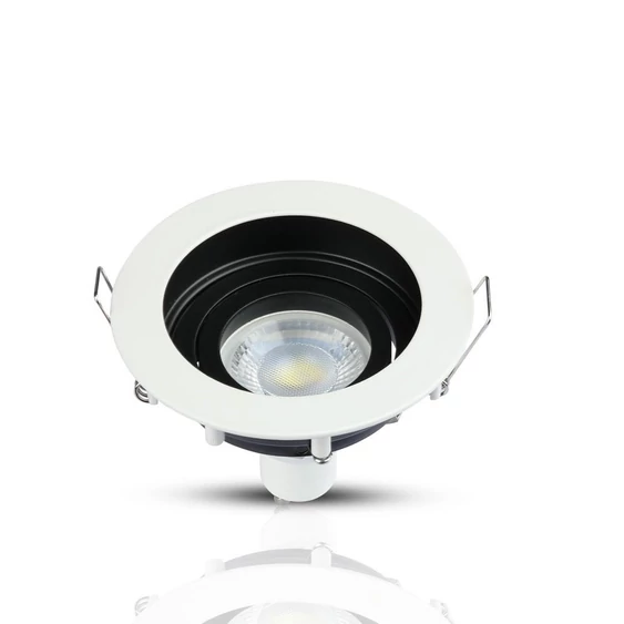 V-TAC GU10 LED spotlámpa keret, fehér billenthető lámpatest - SKU 3595