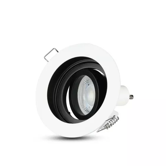 V-TAC GU10 LED spotlámpa keret, fehér billenthető lámpatest - SKU 3595