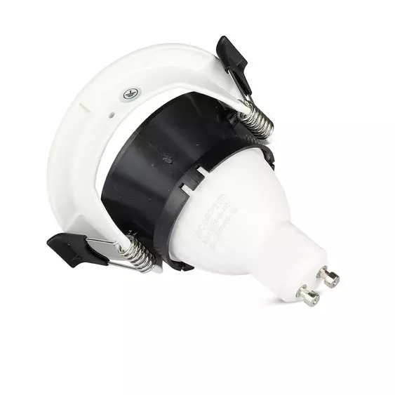V-TAC GU10 LED spotlámpa keret, fehér billenthető lámpatest - SKU 8599