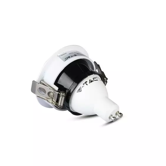 V-TAC GU10 LED spotlámpa keret, fehér+fekete billenthető lámpatest - SKU 3157