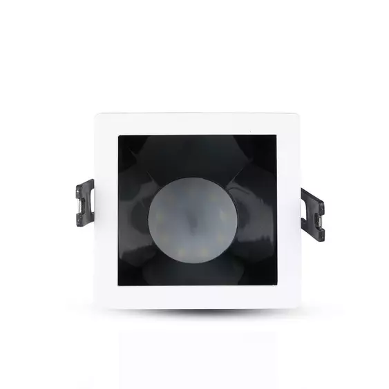 V-TAC GU10 LED spotlámpa keret, fehér+fekete fix lámpatest - SKU 3165
