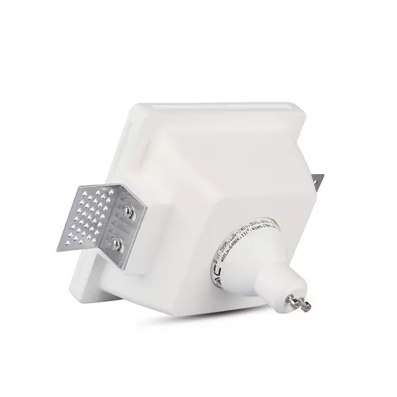 V-TAC GU10 LED spotlámpa keret, fehér fix lámpatest opál üveggel - SKU 3691