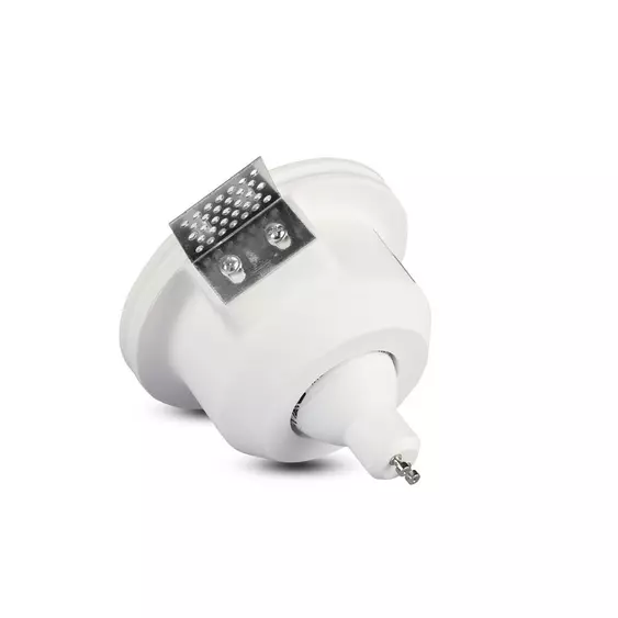 V-TAC GU10 LED spotlámpa keret, fehér fix lámpatest opál üveggel - SKU 3692