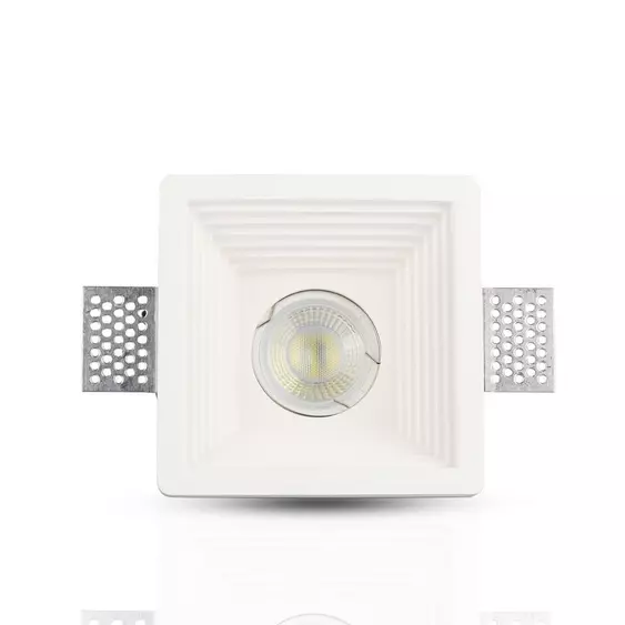 V-TAC GU10 LED spotlámpa keret, fehér fix lámpatest - SKU 3151