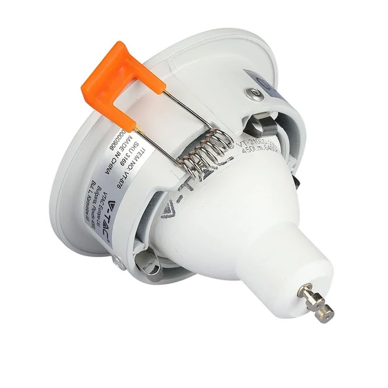V-TAC GU10 LED spotlámpa keret, fehér fix lámpatest - SKU 3169