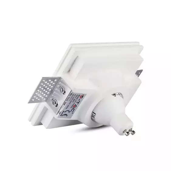 V-TAC GU10 LED spotlámpa keret, fehér fix lámpatest - SKU 3641